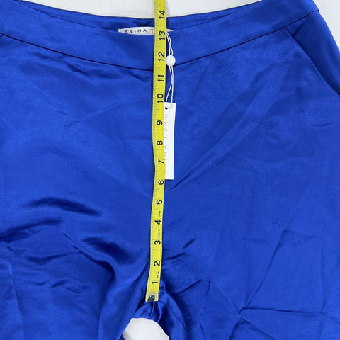 Trina Turk Women's Royal Blue Satin Ines Wide Leg Pants NWT Sz 12