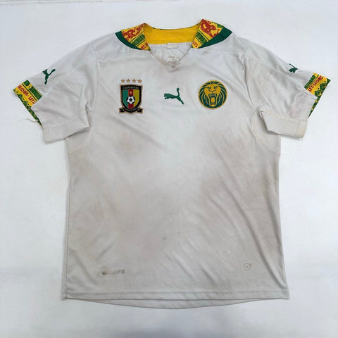 Puma Cameroon National Team 2012-2013 Away Soccer Jersey White Mens Sz L