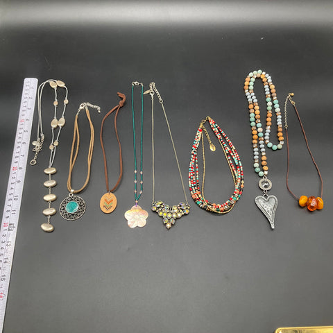 ZAD Coldwater Creek Mixed Style Jewelry Lot 8 Necklaces Rhinestone Beaded Flower