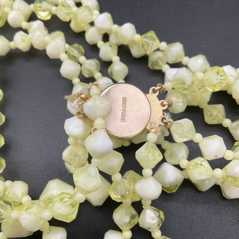 Vintage Beaded Jewelry Lot 3 Necklaces AB Crystal Japan Gold Tone Hong Kong