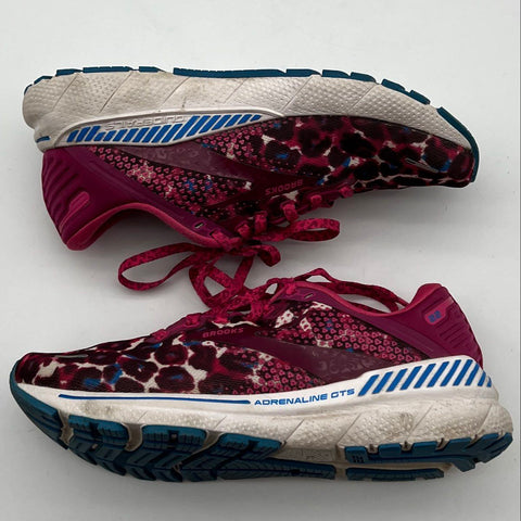 Brooks Adrenaline GTS 22 Pink Leopard Print Women's Running Shoes Size 8.5