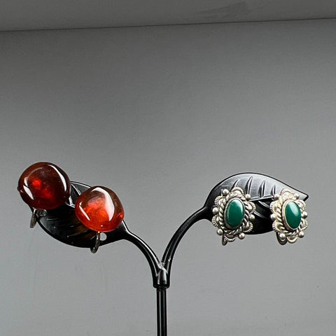 Vintage Sterling Silver Screw Back Earrings 14.54g