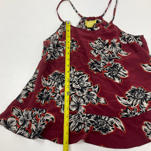 Maeve Burgundy Red Floral Silk High Neck Trapeze Cami Tank Top Women's Size 6