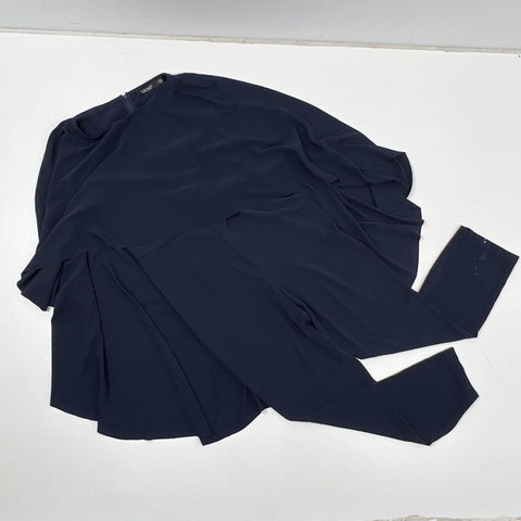 Lauren Ralph Lauren Women's Navy Cape Overlay Evening Jumpsuit Sz 8 NWT