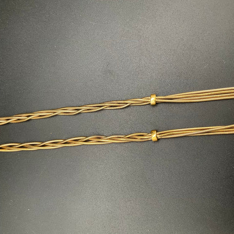 Diane Von Furstenberg DVF Gold Tone Multi Strand Snake Chain Necklace 32"