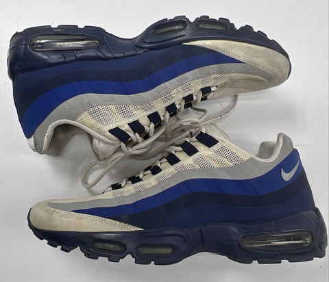 Nike Air Max 95 White Navy Blue Grey Dallas Cowboys Theme Sneakers Men's Size 12