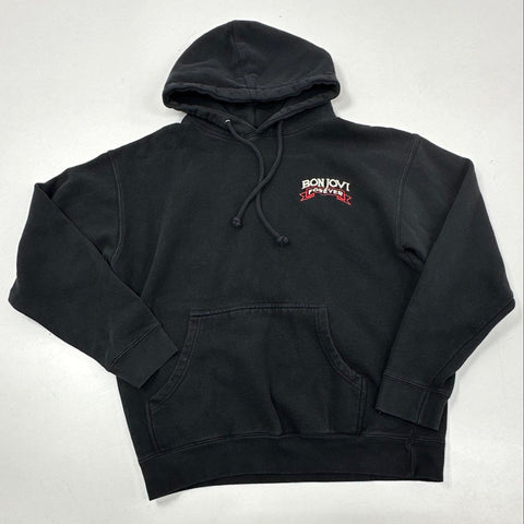 Bon Jovi Forever Dagger Heart Graphic Pullover Hoodie Black Sz M