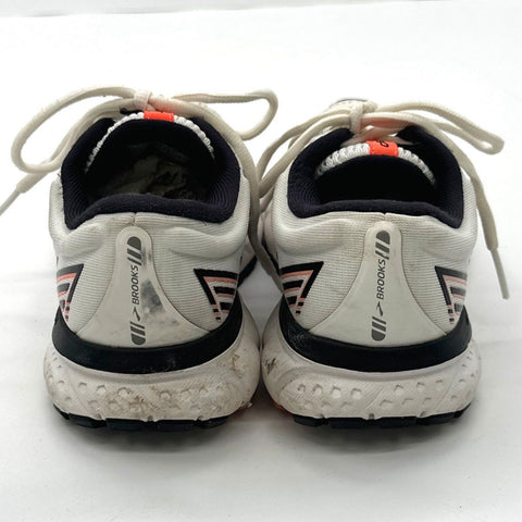 Brooks Ghost 13 White Black Coral Running Shoes Women's Size 7.5