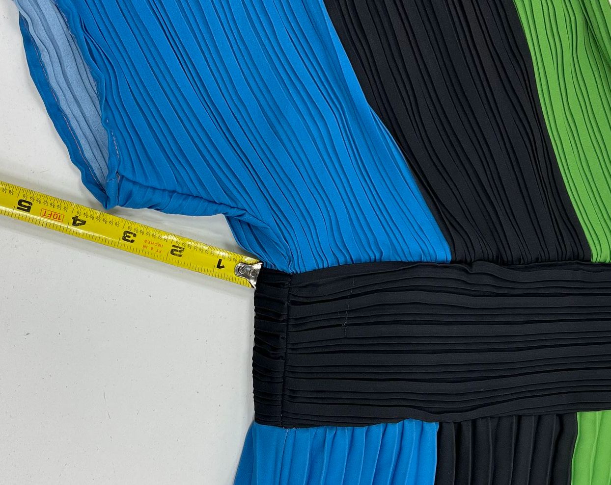 Gabrielle Union Multicolor Pleated Colorblock One Shoulder Dress Women's XL