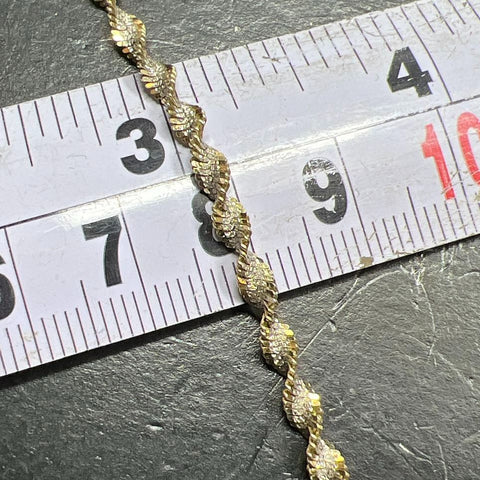 Sterling Silver Two tone Twist Chain Bracelet 2.7g
