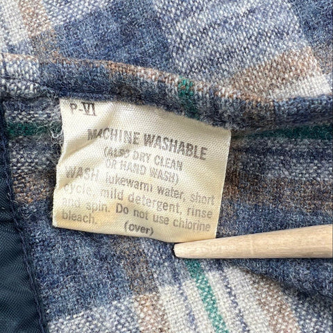 Vintage 70s Pendleton Wool Flannel Plaid Shirt Quilted Yoke USA Sz M