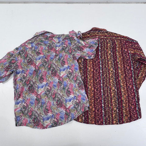 Luchiano Visconti Men's Long Sleeve Button Down Shirts Lot of 2 Multicolor Sz M