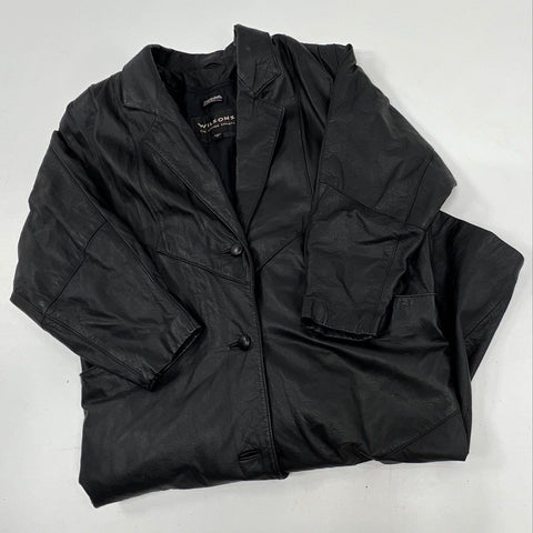 Wilsons Leather Women's Black Vintage Y2K Thinsulate Insulated Long Coat Sz M