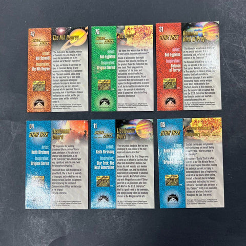 1993 SkyBox Star Trek Master Series 6 Card Lot Worf Uhura Scotty Borg