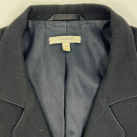 Santorelli Black 100% Wool Made in Italy Single Breasted Blazer Women's 10