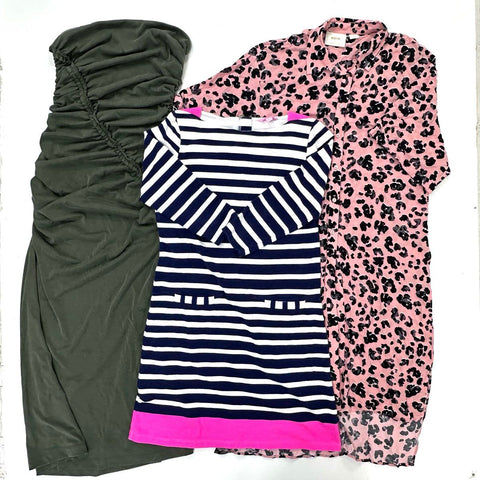 Lilly Pulitzer Maeve Anthropologie Lot 3 Womens Dresses M Striped Ruched Leopard