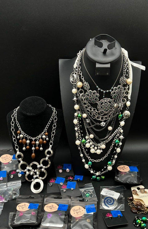 Paparazzi Costume Jewelry Lot of 35 Necklaces Earrings Bracelets Mixed Styles
