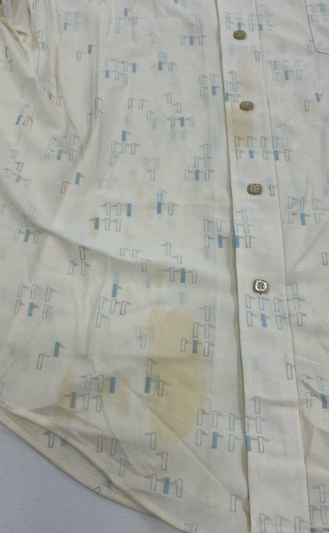 Vintage Men's Van Heusen Van Q Ivory Button Up Collared Shirt