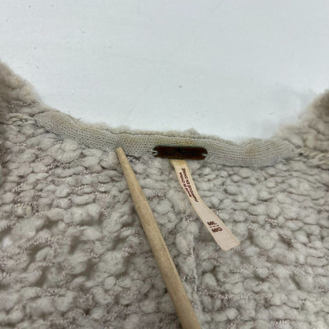 Free People Women's Gray Homecoming Chunky Knit Boucle Open Front Cardigan M/L