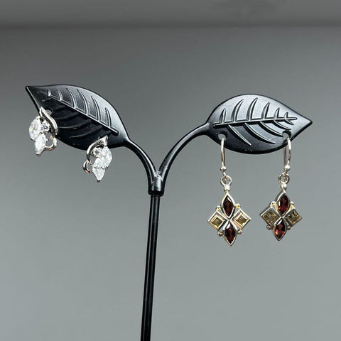 4 Pair Sterling Silver with Stones Earrings 10.1g