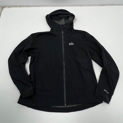 REI Co-op Black Gore-Tex Hooded Waterproof Rain Jacket Women's XL