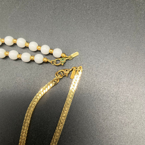 Vintage Monet Costume Jewelry Lot 8 Pieces Necklaces Bangles Earrings