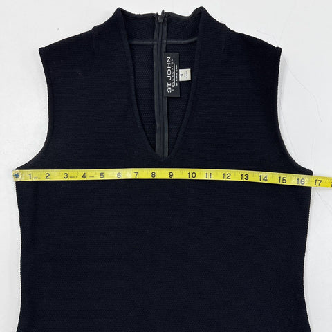 Vintage Y2K St. John Collection Women's Black Santana Knit Sleeveless Dress Sz 4