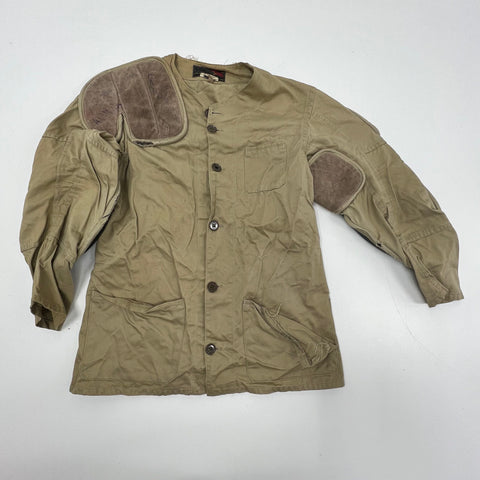 Vintage 60s 10-X Mfg Co Tan Suede Patch Shooting Hunting Jacket Men's 42