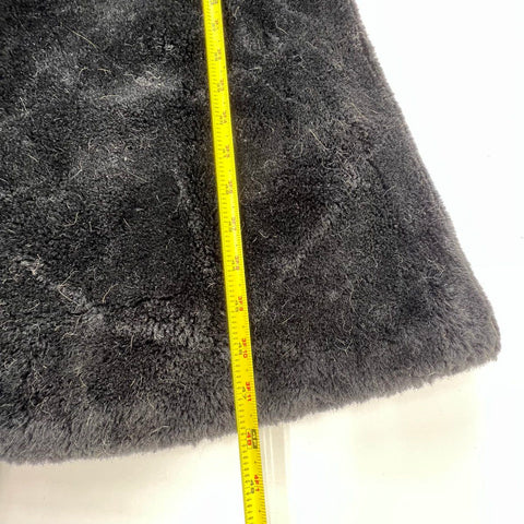 Jones New York Women's Black Faux Fur Hooded Long Coat Jacket Size S