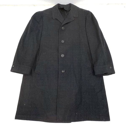 Vintage 80s J&F Schmitt's Men's Charcoal Wool Union Made Topcoat Coat Sz L