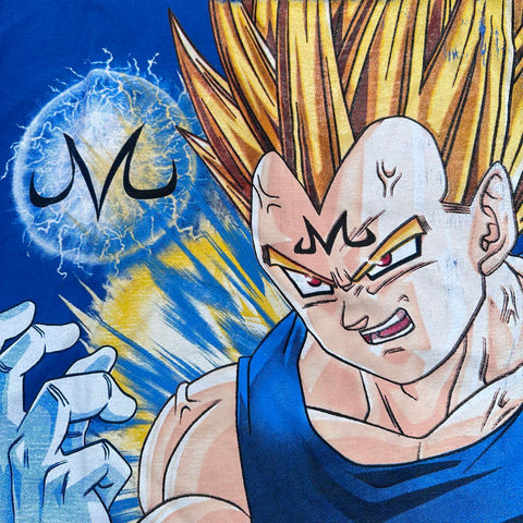 Dragon Ball Z Majin Vegeta Graphic T-Shirt Blue Thessh Sz Junior
