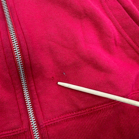 True Religion Men's Red Core Zip Up Buddha Graphic Hoodie Size XXL