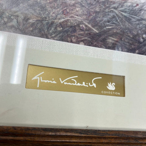 Gloria Vanderbilt Lot 2 Framed Art Prints 16.5x13.5 Romantic Genre Scenes Signed