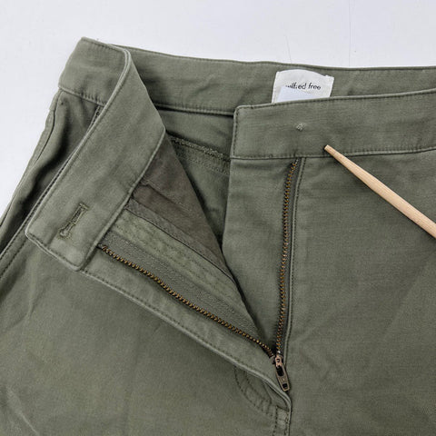 Wilfred Free Women's Kepler Wide Leg Pants Olive Green Cotton Blend NWT Sz 4
