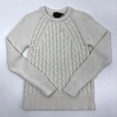 Pendleton Women's Cream Cotton Wool Cable Knit Raglan Sweater Sz S Petite