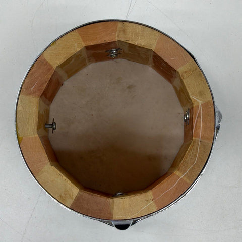 Single Bongo Drum 8-Inch Stave Wood Shell Percussion Natural Finish