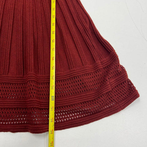 NWT Max Studio Pepper Red Ribbed Knit A-Line Sweater Dress Women's S