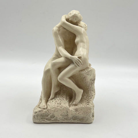 Esco After Rodin The Kiss Plaster Sculpture 11" Vintage Art Reproduction Statue