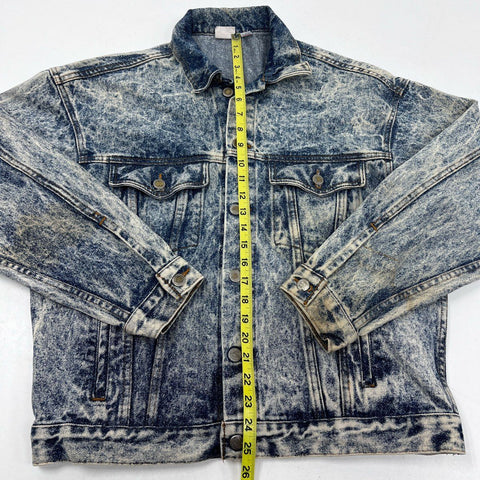 Vintage 90s Energizer Bunny Acid Wash Denim Jacket Back Graphic USA Sz S