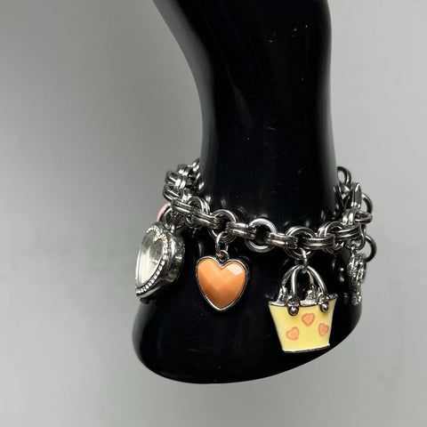 Guess Shoe Bag Charm Bracelet Heart Watch New Battery
