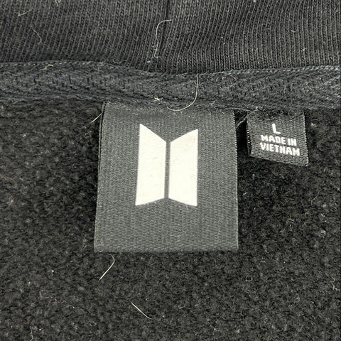 BTS Unisex Zip-Up Hoodie Black Map of the Soul Tour Edition Sz L