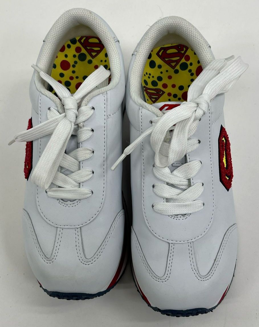 Vintage DC Comics White Super Girl Platform Lace Up Sneakers Shoes Girls 6.5