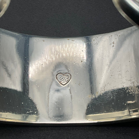 Brighton Silver Tone Pebble Motif Hinged Cuff Bracelet