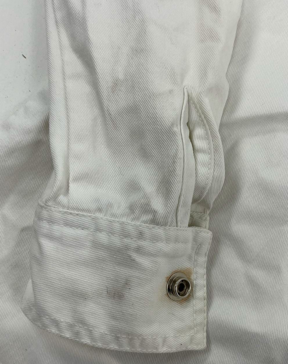 Enerma White Full Zip Hooded Cotton Twill Jacket Men's 22.5" Chest