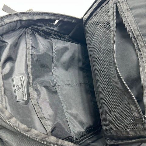 Jack Abrahams Black Canvas Laptop Travel Backpack Multi Pocket USB Port