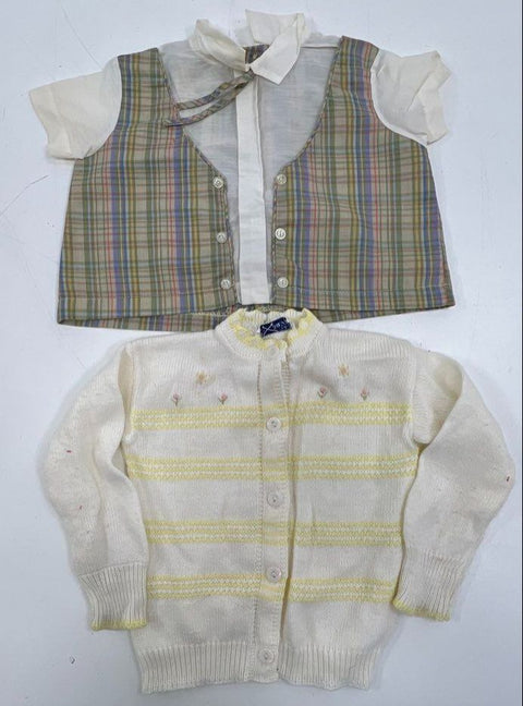 14pc Lot Vintage Baby Childrens Clothes Knit Sweaters Dresses Rompers Mid-Cent