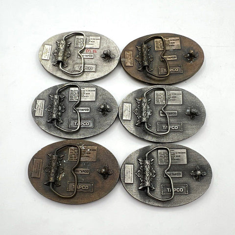 Vintage 70s 80s Bergamot Tapco Iowa Belt Buckle Lot 6pc Farming Tractor