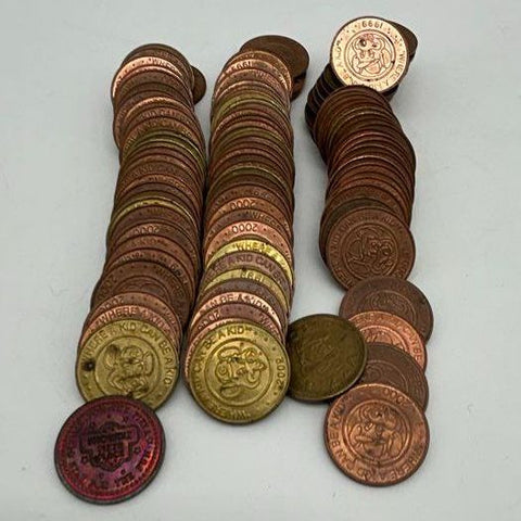 Game Token Lot Chuck E Cheese ShowBiz Pizza Approximately 70 Pieces Vintage