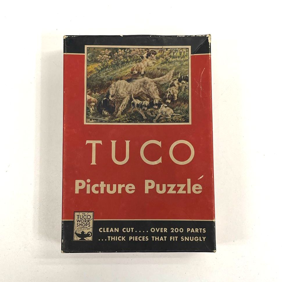 Vintage Tuco Workshops Picture Puzzle Puppies First Adventure 12x16in ~200pc