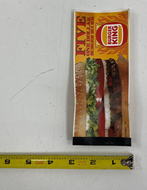 Vintage 1999 Burger King Burger Bucks Booklet Five $1 Coupons Fast Food Promo